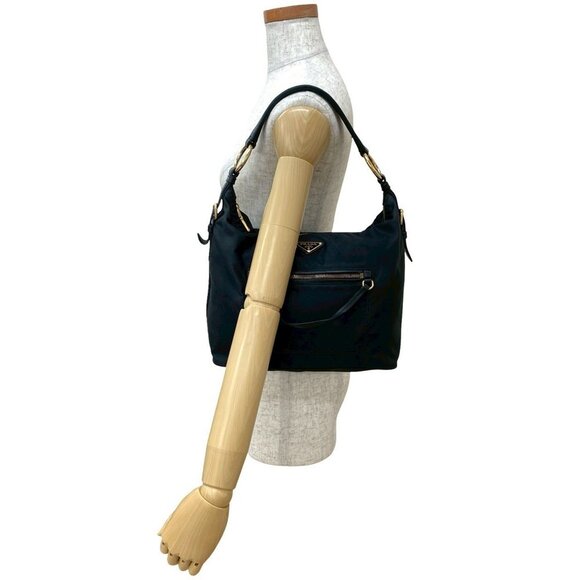 PRADA Black Leather Shoulder Bag - Picture 2 of 10